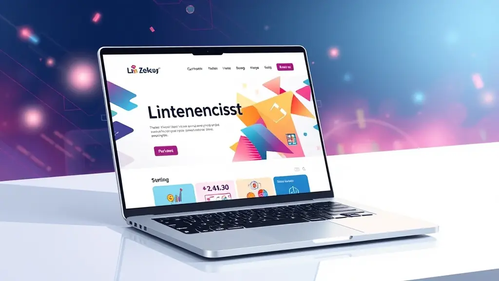 A collection of website templates displayed on a laptop screen.