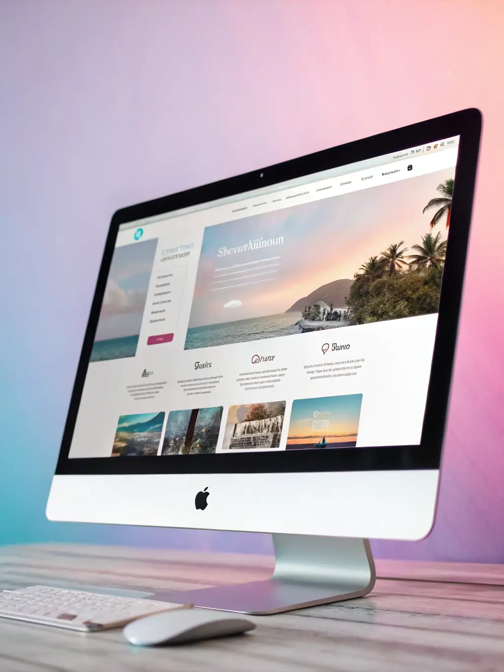 A visually appealing mockup of a modern, user-friendly website design, showcasing a clean layout, engaging visuals, and clear call-to-action buttons, representing AiVass's website design capabilities.